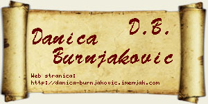 Danica Burnjaković vizit kartica